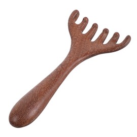 Mabor Wooden Head Massager for Scalp Relax Wooden Gua Sha Scraping Wood Scalp Massage Tool Six Claw Massager for Hair Growth, 1 Pcs