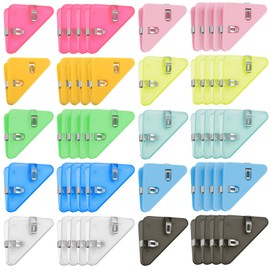 50 Pcs Multifunctional Document Clip Assorted Colors Triangular Book Page Corner Clip Book Clip Prevent Books Curling Triangular Paperclips Corner Clips Bookmark for Binder Office Teacher Reading Gift