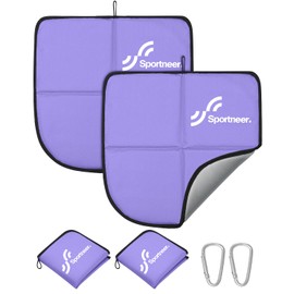 Sportneer Outdoor Seat Cushion, 40 x 40 cm Seat Pad, Outdoor Waterproof Oxford Fabric, Thermal Seat Cushion, Foldable for Camping, Hiking, Stadium and Travel, Purple, Pack of 2