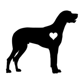 Yoonek Graphics Love Great Dane Dog Decal Sticker for Car Window, Laptop and More. 1294Black4