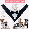 KOOLMOX Tuxedo for Large Dogs Wedding Attire, Black Tux Bow