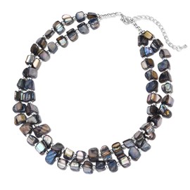 Bulinlin Boho Colourful Pearl Necklace, Women's Shell Necklace, Beach Summer Adjustable Bohemian Choker Necklaces for Women and Girls, Crystal Pearl Resin