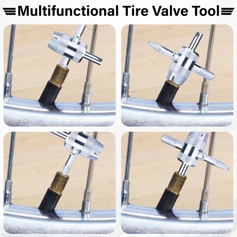 ecocstm 2 PCS 4-Way Tire Valve Stem Removal Tool, 4-in-1