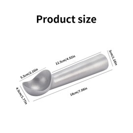 2-in-1 Ice Cream Scoop & Snowball Maker, 7-Inch Nonstick Anti-Freeze One-Piece Aluminum Scooper Spoon, Easy Clean, for Gelato, Cookie Dough, Sorbet, Almond, Snowball Fights (Silver)