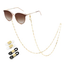 SAM & LORI Eyeglass Chain Women Glasses Strap Holder Necklace Reading Stylish Cord Sunglass Mask Lanyard Around Neck Gold Jewelry Accessory Kawaii Beaded Eyewear Cute String Fashion Pearl Vintage