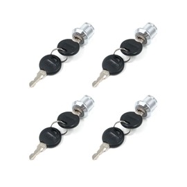 Tulead 4 Sets Zinc Alloy Cylinder Locks Cam Lock Toolbox Locks Desk Lock Replacement Cabinet Mailbox Lock Cylinder with Keys