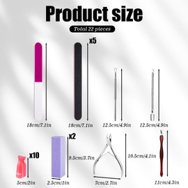 Roucerlin Nail File and Buffer Set Cuticle Kit, Manicure Tools with Nail File, Nail Buffer Block, Cuticle Trimmer, Cuticle Pusher, Cuticle Cutter, Cuticle Peeler & Nail Clips, Gel Nail Remover Kit