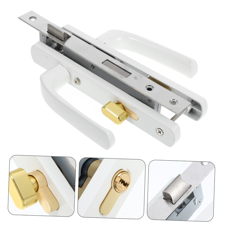 FOYTOKI Storm Door Handle Replacement with Lock Heavy Duty Aluminum