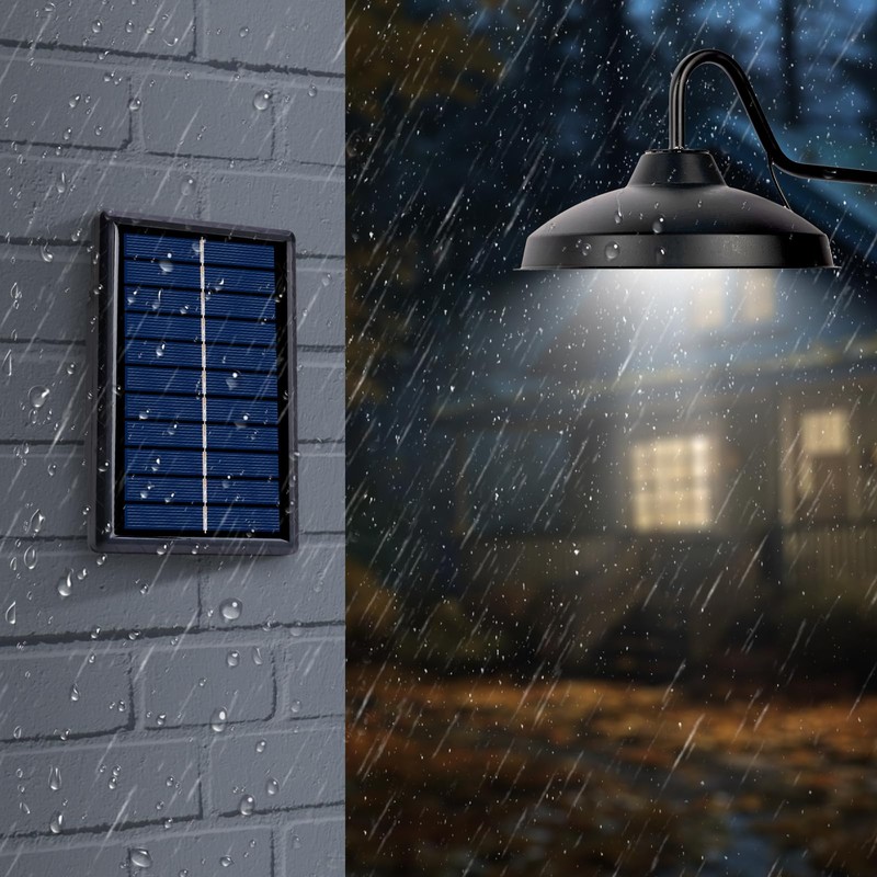 pearlstar Solar Barn Light - Outdoor/Indoor Motion Sensor, Cool White,