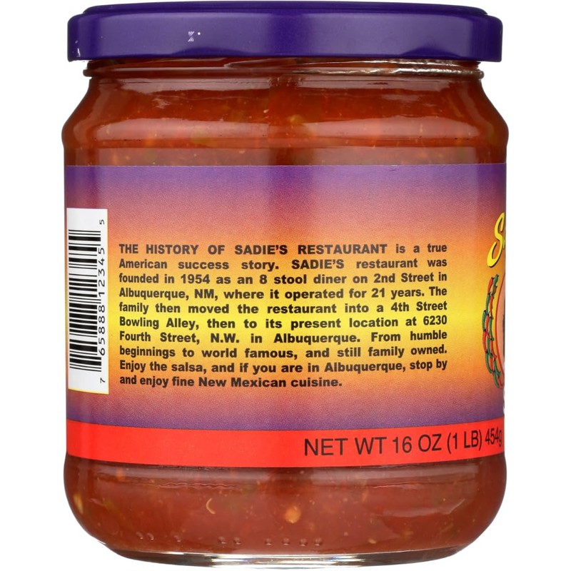 Sadie's of New Mexico Salsa, Hot 16 Oz (Pack of
