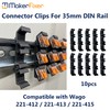 10pcs DIN Rail Mounts for Wago 221 Connectors 3D Printed
