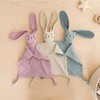 Sage Green Organic Cotton Muslin Bunny Lovey Security Blanket 11"