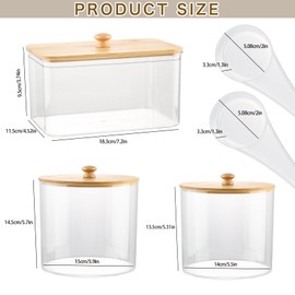 CyanCloud Laundry Detergent Dispenser, 3 Pack Clear Laundry Pods Container, Laundry Room Organization Storage Containers for Laundry Detergent, Powder, Pods, Scent Booster Beads, 2 Spoons