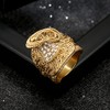 THE BLING KING Gold Saddle Ring with Stones, Mens Ring