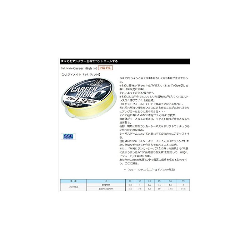 SUNLINE Saltimate PE Line Carrier High 6 170m No. 1.7
