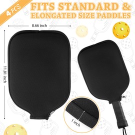 VioraWhite Paddle Cover Compatible with Pickleball Dink Ball Racket Neoprene Cover Universal Accessory Durable Dink Ball Protective Accessory(4 Pcs)