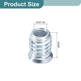 uxcell 30Pcs Threaded Inserts, 5/16"-18x43/64 Zinc Plated Carbon Steel Hex Socket Drive Screw-in Nut Threaded Inserts for Wood Working Tools and Accessories
