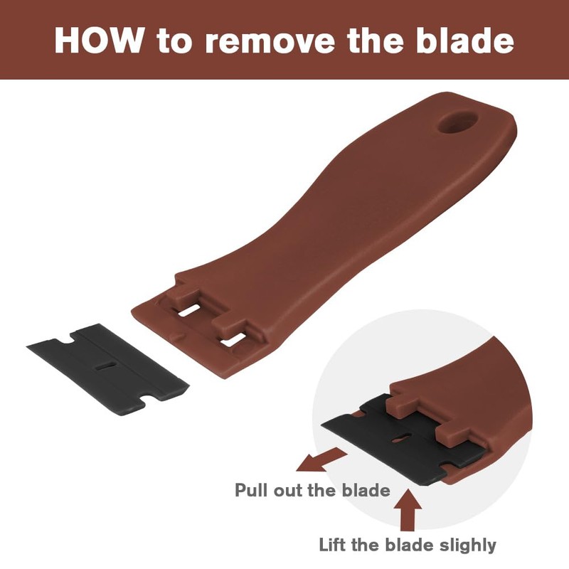 Flintronic Plastic Scraper with 20PCS Plastic Blades, Window Scrapers Ceramic