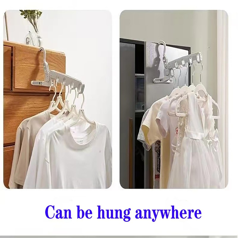 MINGKAI 3pcs Multi-Functional Five Hole Hook Folding Clothes Hanger for