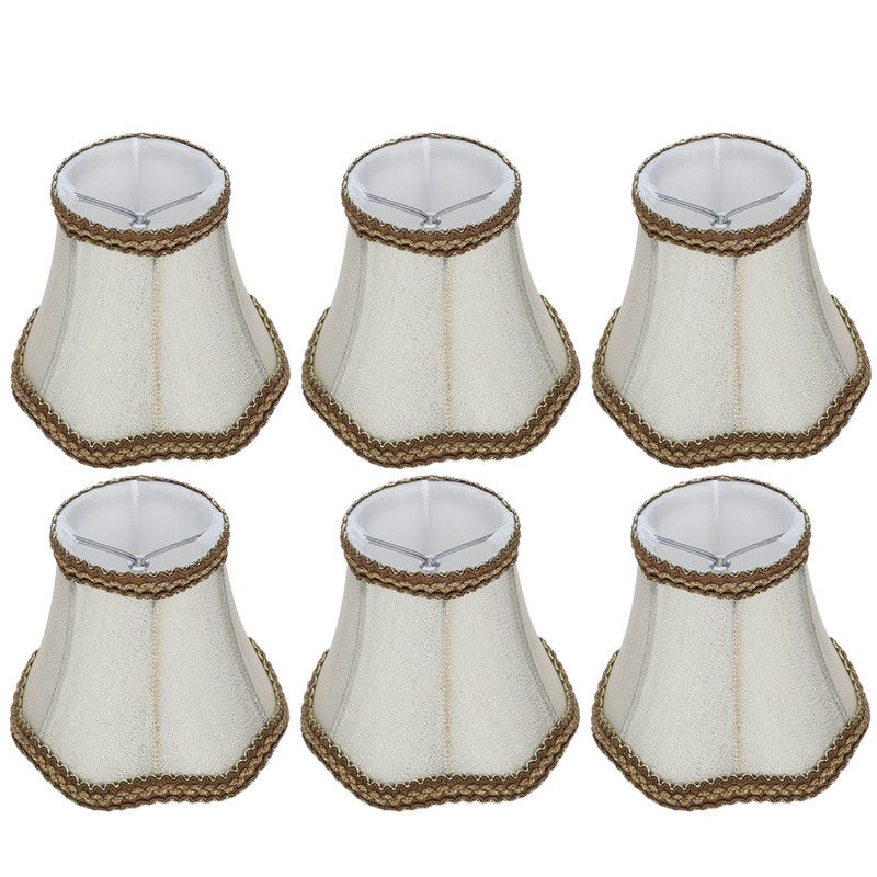 6Pcs Desktop Table Lamp Cover Fabric Lampshade Accessory for E14