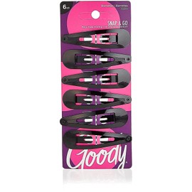 Goody Metal Contour Hair Snap Clips - 6 Count, Black and Brown - Just Snap Into Place - Suitable for All Hair Types - Pain-Free Hair Accessories for Women and Girls - All Day Comfort