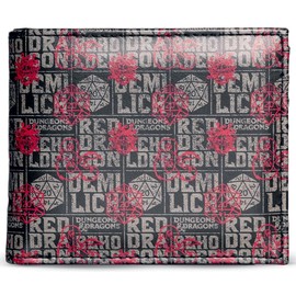 DIFUZED Unisex Children's Dungeons & Dragons Bifold Wallet Black, black, Polyester