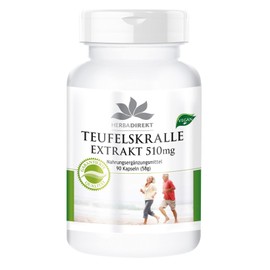 Devil's Claw Extract, 510 mg, Vegan, High Dose, 90 Capsules, HERBADIREKT by Warnke Vital Substances