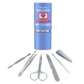 You've Hacked My Heart Love Funny Humor Stainless Steel Manicure Pedicure Grooming Beauty Care Travel Kit