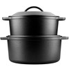 VORRINGARD Pre-Seasoned Cast Iron Dutch Oven with Lid, Round and