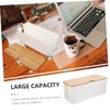 CIYODO Cable Management Box Bamboo Lid Cord Organizer for Desk