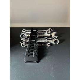 WAENLIR 12PCS Magnetic Modular Wrench Organizer Set - Tool Drawer Storage Rack with Metric & SAE Labels, Wrench Holder with Magnet, Perfect Tool Gift for Men, DIYers & Mechanics (Black)