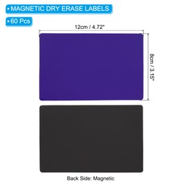 PATIKIL Magnetic Name Tag 4.72x3.15Inch, 20 Pcs Dry Erase Magnet Labels Waterproof Reusable Strips for Classroom Office Refrigerator Home whiteboard, Purple