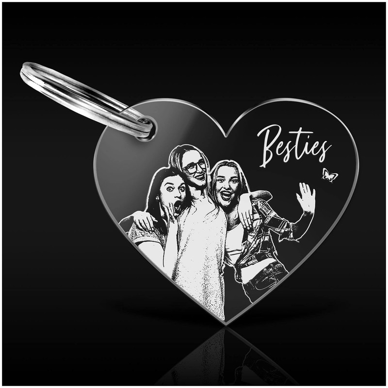 Chrisck Design Heart-Shaped Acrylic Keyring, Partner Love Gift, Mother's Day