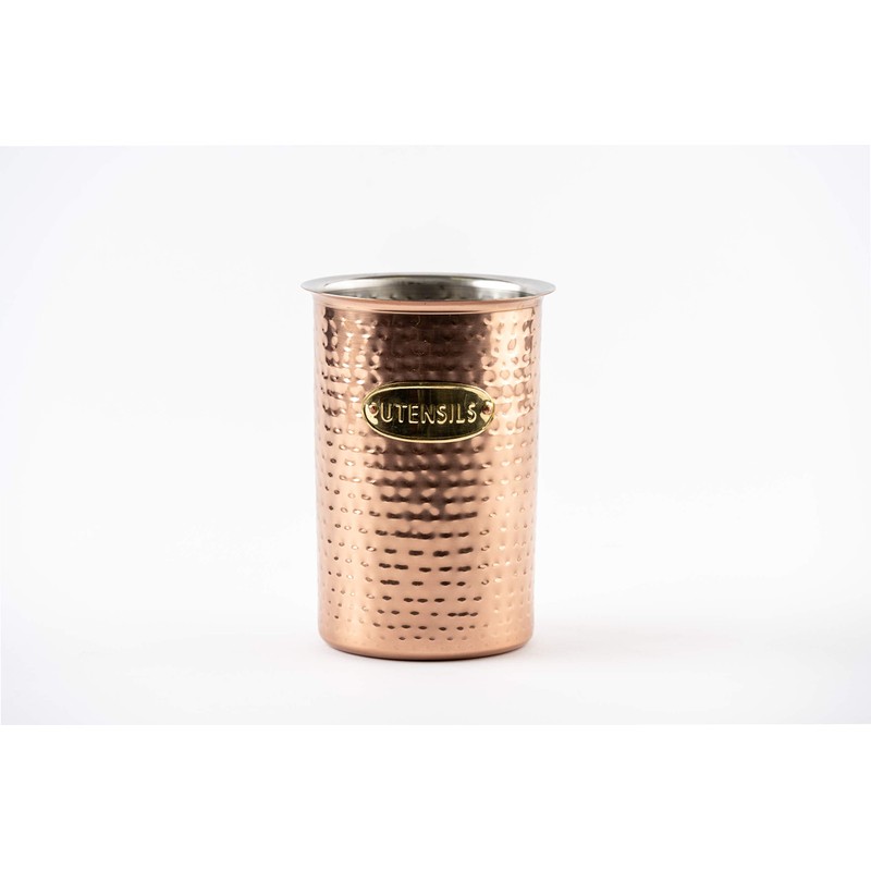 Mud Pie 4585047 Copper Kitchen Utensil Caddy 7 x 5