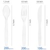 MOACOCK 500 Count Extra Heavy Duty Plastic Silverware, 200 Forks,