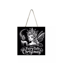 Twisted R Design Black and White Have Fairytale Christmas Ornament, Tier Tray Sign Wood Mini Sign