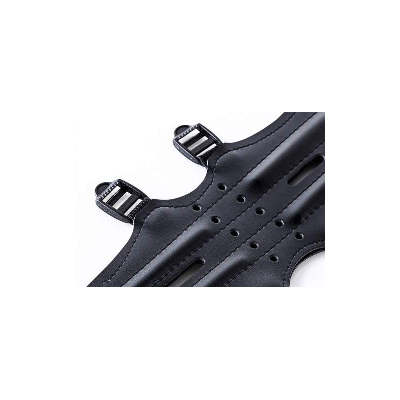 Protector de brazo de cuero largo con 4 correas para