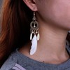 TseenYi Feather Dangle Earrings Gypsy Ethnic Drop Earrings