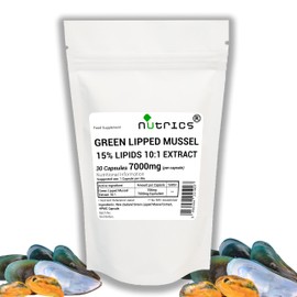 Nutrics® Green Lipped Mussel Extract Capsules 7,000mg per Capsule 15% Lipids 10:1 Extract 100% Pure No Fillers Binders or Bulking Agents 30 Capsules
