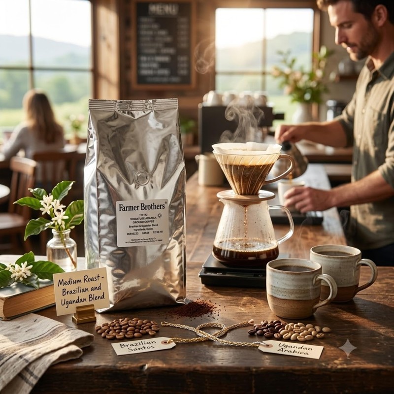 Farmer Brothers Signature Arabica Ground Coffee, Medium Roast, Brazilian and