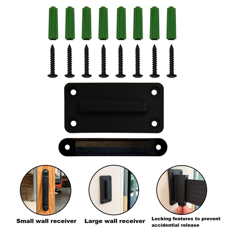 2 pcs Package Retractable Fixed Wall Mounted Queue Safety Belt