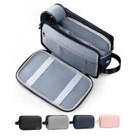 Chakipee Toiletry Bag Men's Travel Toiletry Bag Wash Bag Waterproof Toiletry Bags Lightweight Cosmetic Bag Women with Double Zippers Bathroom Utensils, blue