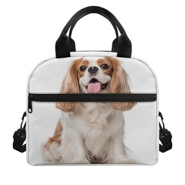 Rivatimrio Cavalier King Charles Spaniel Insulated Lunch Bag Women Cute Puppy Dog Lunch Box Kids Lunch Bag Kids Waterproof Reusable Tote Bags for Teen Girls School Picnic