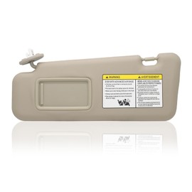 NHILES Left Driver Side Sun Visor Compatible with Toyota Highlander 2008 2009 2010 2011 2012 2013 Replaces# 74320-48500-B0 Color Beige