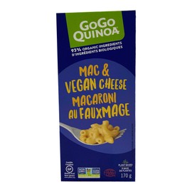 GoGo Quinoa Mac & Vegan Cheese, 170g, Non-GMO | Gluten-Free & Wheat-Free | Vegan | 18g of Protein | Source of B12 | Made in Canada with Organic Ingredients | (1)