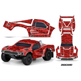 Pro-Line RC Body Graphics Kit Decal Sticker Wrap For Pro-Line Flo-Tek Truck DIGICAMO RED