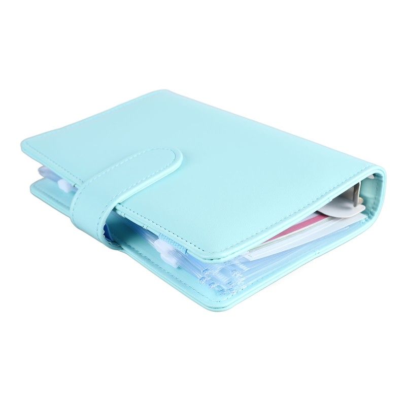 A6 PU Notebook Binder with Transparent Card Pocket Magnet Clasp