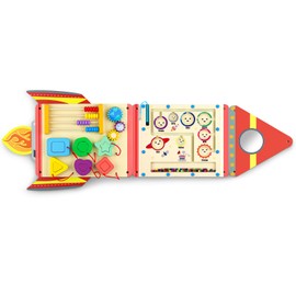 Hdsahdok Large Wooden Activity Wall Busy Board, Montessori Sensory Wall Panel for Toddlers, 3 in 1 Learning Activitie Center,Gift for Kids 1-3 Year Olds, Playroom Toy for Boys and Girls