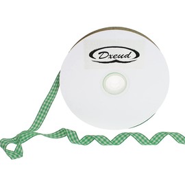 DXEUD Gingham Ribbon 50 Yard Each Roll 100% Polyester Woven Edge (3/8" x 50 Yards, Green)