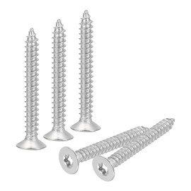sourcing map 40Pcs Flat Head Torx Screws, M5 x 40mm 304 Stainless Steel Countersunk Self Tapping Anti-Theft Wood Screws Tamper Resistant Screws Fit T25 Bit for Wood, Fence, Decking (Silver)